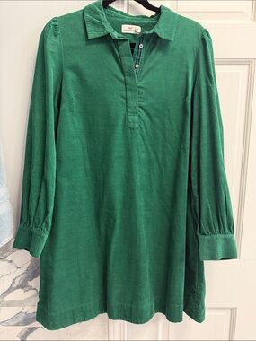 Vineyard Vines Emerald Green Corduroy Polo swing dress